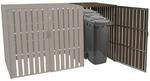XL 1er-/2er-WPC-M&uuml;lltonnenverkleidung Erweiterung MCW-J28, M&uuml;lltonnenbox,...