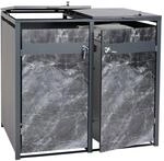 2er M&uuml;lltonnenverkleidung MCW-J82, M&uuml;lltonnenbox, erweiterbar, Metall 50kg,