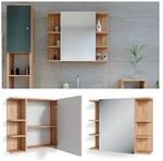Vicco Spiegelschrank Badspiegel Wandspiegel Fynn Eiche Gr&uuml;n Spiegel Badm&ouml;bel