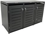 DEGAMO M&uuml;lltonnenbox 175x62x102cm f&uuml;r 3x Tonnen 120 Liter, Stahl anthrazit