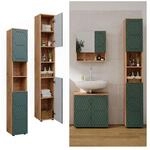 Vicco Hochschrank Irma Eiche Gr&uuml;n 30 x 192 cm Badezimmer