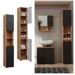 Vicco Hochschrank Irma Eiche Anthrazit 30 x 192 cm Badezimmer