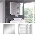 Vicco Spiegelschrank Sola 100 x 79,8 cm, Wei&szlig;, Schrank mit 3 T&uuml;ren, Badezimmer