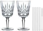 Nachtmann Cocktailgl&auml;ser mit Glastrinkhalmen Noblesse 355 ml 2er Set
