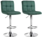 CLP Barhocker 2er Set h&ouml;henverstellbar mit Lehne Peru, Barst&uuml;hle gepolstert