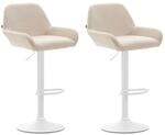 CLP 2er Set Barhocker Braga Mit Stoffbezug I 2 x Barstuhl Mit Lehne Und...