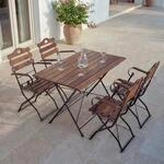 Biergarten-Set MCW-J40, Bistroset Klapptisch Klappstuhl, Gastronomie-Qualit&auml;t Akazie