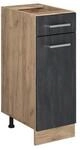 Vicco Schubunterschrank R-Line Schwarz Beton Eiche 30 cm ohne Arbeitsplatte