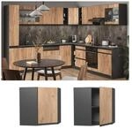 Vicco Eckh&auml;ngeschrank K&uuml;chenschrank K&uuml;chenm&ouml;bel R-Line J-Shape Anthrazit Eiche 57