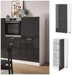Vicco Backofenumbauschrank K&uuml;chenschrank K&uuml;chenzeile R-Line 60 cm Wei&szlig; Anthrazit