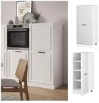 Vicco Backofenumbauschrank K&uuml;chenschrank K&uuml;chenzeile R-Line Landhaus 60 cm Wei&szlig;
