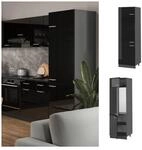 Vicco K&uuml;hlumbauschrank K&uuml;chenschrank R-Line Solid Anthrazit Schwarz 60 cm modern