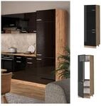 Vicco K&uuml;hlumbauschrank K&uuml;chenschrank R-Line Solid Eiche Schwarz 60 cm modern