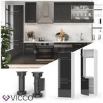 VICCO K&uuml;hlumbauschrank 60 cm Anthrazit K&uuml;chenzeile Unterschrank Fame
