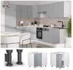 Vicco Eckunterschrank Fame-Line Wei&szlig; Hellblau-Grau gerahmt 87 cm ohne Arbeitsplatte