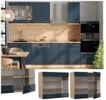 Vicco Glash&auml;ngeschrank Fame-Line Eiche Dunkelblau Hochglanz 80 cm