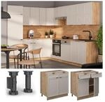 Vicco Schubunterschrank Fame-Line Eiche Grau-Beige gerahmt 80 cm ohne...