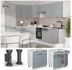 Vicco Schubunterschrank Fame-Line Wei&szlig; Hellblau-Grau gerahmt 80 cm mit...