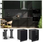 Vicco Unterschrank Fame-Line Anthrazit Schwarz gestreift 60 cm ohne Arbeitsplatte