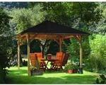 CHILLROI Quadratischer Holzpavillon 289 x 289 cm SET mit Dachschindeln 