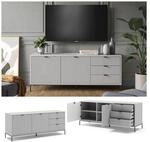 Vicco TV-Lowboard Eliza, Grau 150 x 42 cm, Fernsehtisch, Wohnzimmer, modern