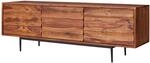 Massives TV-Board 150 cm Sheesham Massivholz Fernsehschrank mit 3 T&uuml;ren Lowboard