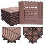 WPC Bodenfliese Sarthe + Abschluss, Holzoptik Balkon/Terrasse, 11x je 30x30cm =...