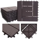 WPC Bodenfliese Sarthe + Abschluss, Holzoptik Balkon/Terrasse, 11x je 30x30cm =...
