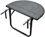 DEGAMO Balkonh&auml;ngetisch 60x40cm, Metall + Polyrattan schwarz