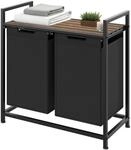 tectake&reg; W&auml;schesortierer, Industrial-Style, 2 oder 3 ausziehbare F&auml;cher, mit