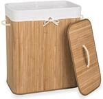 tectake&reg; W&auml;schekorb, aus Bambus, herausnehmbarer W&auml;schesack, 2 Tragegriffe, 53 x