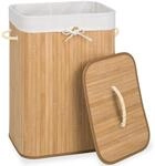 tectake&reg; W&auml;schekorb, aus Bambus, herausnehmbarer W&auml;schesack, 2 Tragegriffe, 42 x