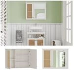 Vicco Spiegelschrank Rosario 60 x 49 cm, Wei&szlig;, mit 2 T&uuml;ren, Badezimmer, modern