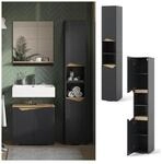 Vicco Hochschrank Marelle Anthrazit Eiche 30 x 180 cm mit T&uuml;ren und offenen F&auml;chern