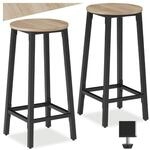 tectake&reg; Set Barhocker, Industrial Style, mit h&ouml;henverstellbaren Kunststofff&uuml;&szlig;en,