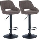 CLP Barhocker 2er Set h&ouml;henverstellbar mit Lehne Milet, Barst&uuml;hle gepolstert