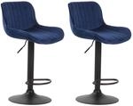 CLP 2er Set Barhocker Lentini Samt I Thekenhocker H&ouml;henverstellbar I...
