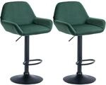 CLP 2er Set Barhocker Braga Samtbezug mit Metallgestell I H&ouml;henverstellbar und