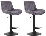 CLP 2er Set Barhocker Lentini Samt I Thekenhocker H&ouml;henverstellbar I...