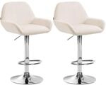 CLP 2er Set Barhocker Braga Samtbezug mit Metallgestell I H&ouml;henverstellbar und