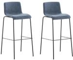 CLP Barhocker 2er Set mit Lehnen Hover, Barst&uuml;hle stapelbar mit Stoffbez&uuml;ge,