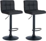 CLP 2er Set Barhocker Feni Kunstleder I H&ouml;henverstellbarer Thekenhocker Mit