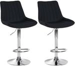 CLP 2er Set Barhocker Toni Stoff I H&ouml;henverstellbarer Barstuhl Mit Metallgestell I