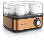 Arendo Eierkocher 8-fach, 500 W, Edelstahl, Warmhaltefunktion, H&auml;rtegrad