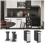Vicco Schubunterschrank K&uuml;chenschrank K&uuml;chenm&ouml;bel R-Line J-Shape Anthrazit Wei&szlig;
