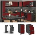 Vicco Schubladenunterschrank K&uuml;chenschrank K&uuml;chenm&ouml;bel R-Line J-Shape Anthrazit