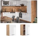 Vicco H&auml;ngeschrank K&uuml;chenschrank K&uuml;chenzeile R-Line 45 cm Eiche Wei&szlig; T&uuml;r F&auml;cher