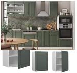 Vicco H&auml;ngeschrank K&uuml;chenschrank K&uuml;chenm&ouml;bel Fame-Line Wei&szlig; Gr&uuml;n-Gold Landhaus