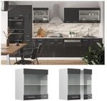 Vicco H&auml;ngeglasschrank K&uuml;chenschrank K&uuml;chenzeile R-Line 60 cm Wei&szlig; Anthrazit T&uuml;r