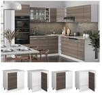 Vicco Eckunterschrank K&uuml;chenschrank K&uuml;chenzeile R-Line 86 cm Wei&szlig; Edelgrau T&uuml;r